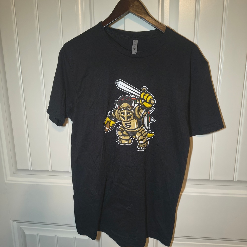 Next Level‎ Mens Bowser Knight Graphic T-Shirt Black Size M Short Sleeve Tee